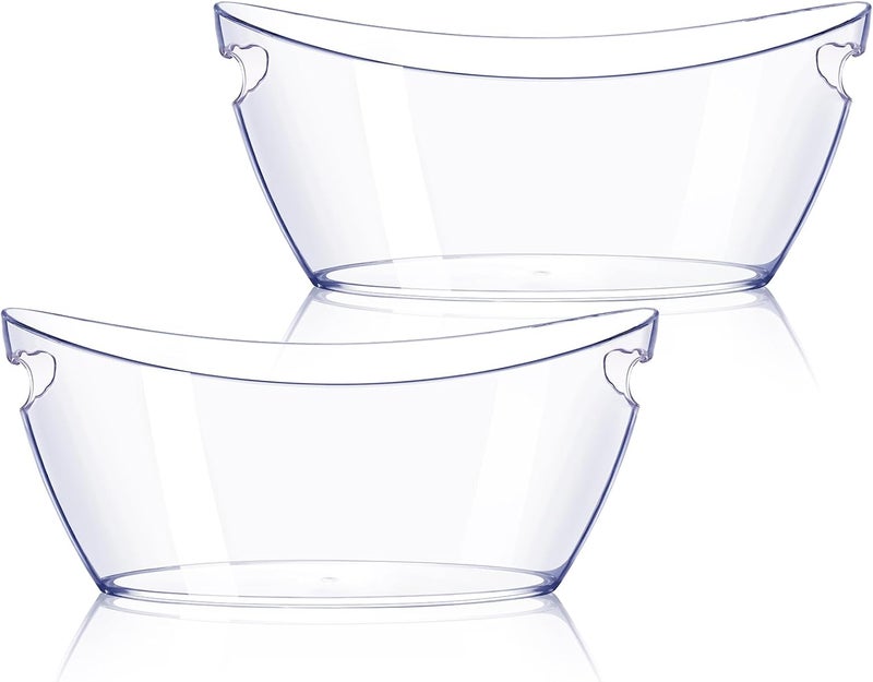 tchrules Ice Bucket 2 PCS, Thickened Ice Buckets for Parties, Mimosa Bar Supplies Beverage Tub for Champagne Beer Sparkling Wine Cocktails（5.5L) 16.5 * 7.3 * 6.8inch - Image 1